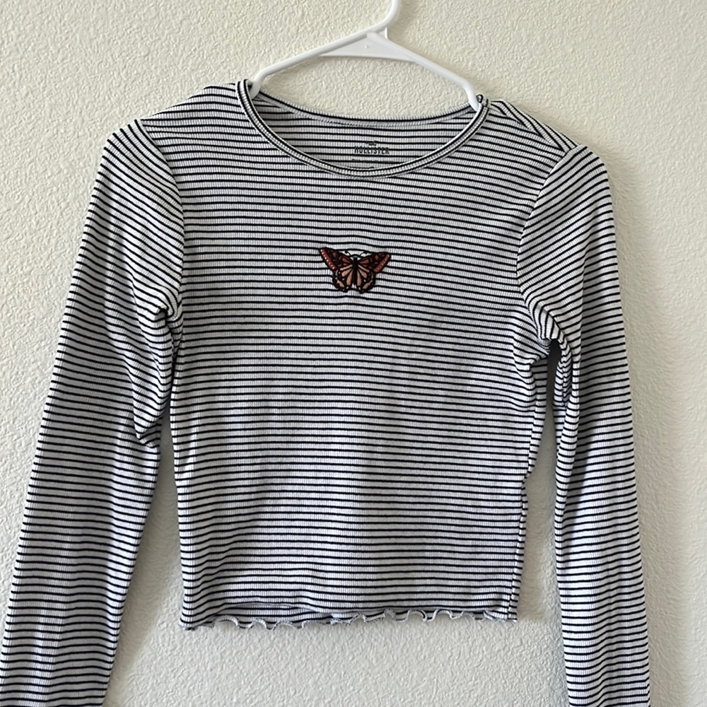 Hollister Long Sleeve Striped Butterfly Top.